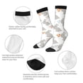 thumbnail image 3 of Picia Gray Rabbit Print Athletic Socks for Men & Women – Cushioned Moisture-Wicking Crew Socks for Sports, Running, and Training, Soft & Breathable Size 5-11, 3 of 6