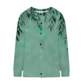 thumbnail image 4 of Idoravan Button Up Cardigans for Women Trendy Fall Women's Casual Printed Knitted Cardigan Button Coat Army Green XXXL, 4 of 5