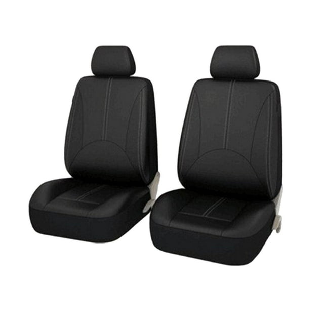 Luzkey Fundas de asiento de coche de piel sintética, lavables, fundas para asientos delanteros y traseros, protector impermeable clásico para vehículos, SUV, accesorios para coche, color negro