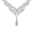 thumbnail image 2 of Bling Jewelry Womens Art Deco Leaf Collar Necklace with Teardrop CZ Silver, 2 of 5