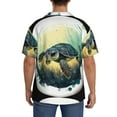thumbnail image 5 of Balery Watercolor Turtle3 Men's Casual Button Down Shirt Short Sleeve Textured Summer Cuban Beach Shirts-3X-Large, 5 of 7
