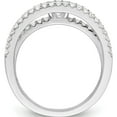thumbnail image 2 of Sterling Silver Rhodium-Plated Cz 3 Row Ring (Size 7) Made In China qr7243-7, 2 of 5