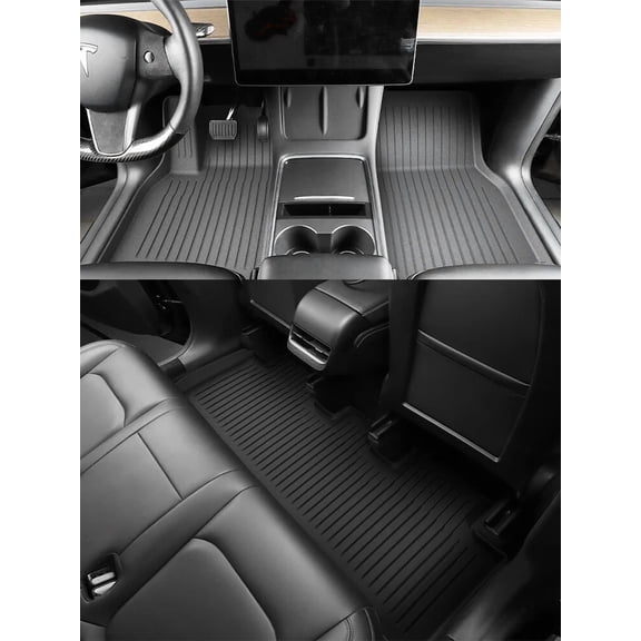 All-Weather Floor Mats for Tesla Model 3 2021-2023, 3PCS Car Floor Mats Heavy Duty TPE Floor Liners, Waterproof Automotive Mats Full Set