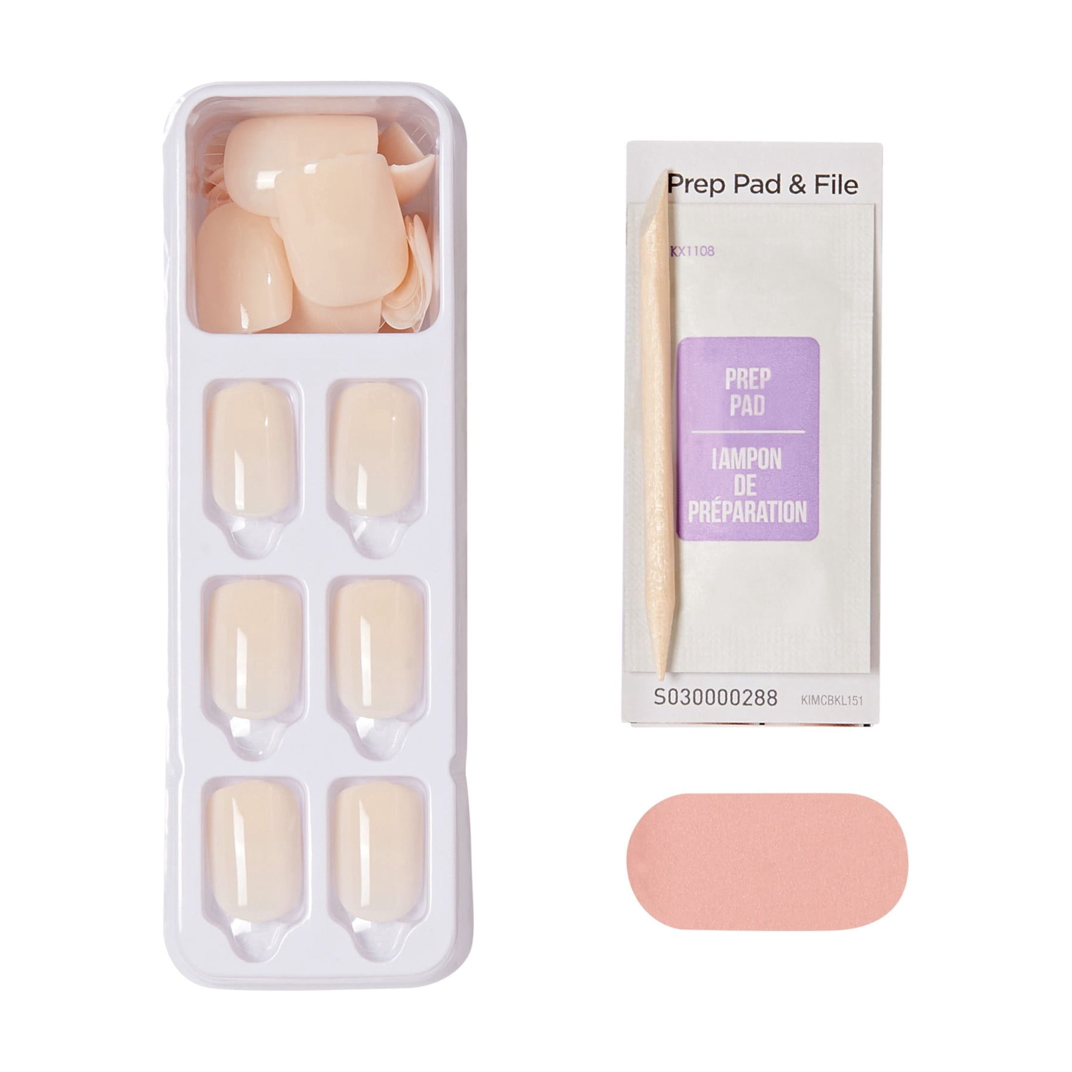 KISS imPRESS No Glue Needed Press On Nails, Color, Point Pink, Pink, Short Squoval, 30 Count