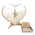 thumbnail image 3 of Marco de libro de invitados con caja de corazón, letrero de nombre de boda Libro de invitados de boda Libro de firmas de visitantes para decoración de 60 corazones de madera. Soledad Libro de invitados de boda, 3 of 10