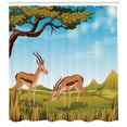 thumbnail image 2 of Ambesonne Antelope Shower Curtain, Wildlife Nature Scene, 69"Wx84"L, Multicolor, 2 of 2
