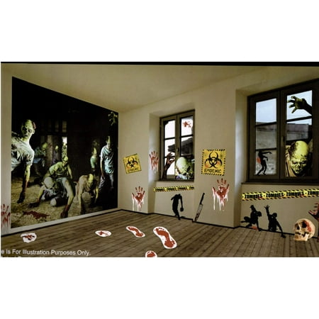 Halloween Decorations Zombie Apocalypse Scene Wall Decor 32 Piece