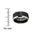 thumbnail image 3 of Metal Masters Mens Tungsten Carbide Ring Black Two-Tone Brushed Wedding Band Comfort-fit 10mm, 3 of 4