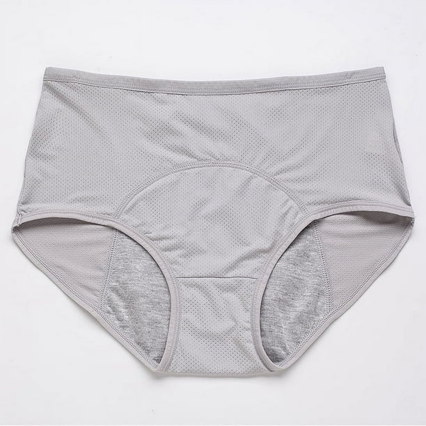 Pantalones fisiológicos a prueba de fugas menstruales transpirables de malla de talla grande 10, ropa interior de cintura alta para mujer