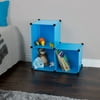 Storage Organizer Cube- 3 Cube Multipurpose Storage Shelf Bins for Toys School Supplies Sport Equipment Clothes and Books By Everyday Home- Blue