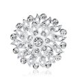 thumbnail image 1 of Joyería de ramillete de boda, broche de corona de flores elegante de cristal para mujer, broche de flor de ramo de novia brillante, Plata, 1 of 5