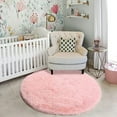 thumbnail image 3 of XmhyTop Pink Round Rug for Bedroom,Fluffy Circle Rug 23.6*23.6in,Shaggy Circular Rug for Nursery Room,Fuzzy Plush Rug for Dorm, 3 of 5