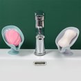 thumbnail image 7 of 2 Pack Leaf-Shape Self Draining Plastic Soap Dish Holder with Suction Cup,Portable Soap Tray for Bathroom Shower, Kitchen Sink, Save Space and Soap (Gray + Green), 7 of 7