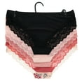 thumbnail image 2 of Marilyn Monroe Women's Sexy Lace Hipster Brief Panties 5 Pack - Vintage Pink Coral Floral - X-Large, 2 of 10