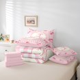 thumbnail image 5 of Manfei Cute Initial J Letter Twin Bedding Sets 7-Piece for Kid, Dreamy Pink Buffalo Plaid Bedding Comforter Set, Fairy Tale Princess Reversible Sheet Sets, Super Cozy Room Decor, 5 of 7