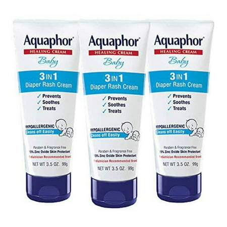 UPC: 0072140002503 | Aquaphor Baby Diaper Rash Cream 3-in-1 Diaper Rash Relief 3.5 Oz Tube Pack of 3