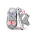 thumbnail image 5 of Xfvqtps Baby Girls Sandals Shiny Bling Bowknot Lightweight Cute Princess Sweet Soft PU Infant Walking Shoes Summer Casual Comfortable Breathable Toddler Sandals Non Slip Called Shoes Gray, 5 of 9