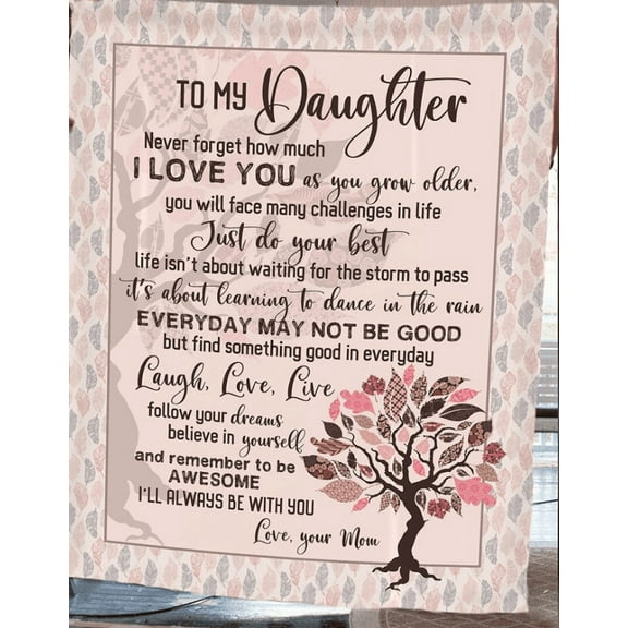 To My Daughter - Never Forget How Much I Love You As Your Grow Older Fleece Blanket Daughter From Mom, 30x40in Fleece Blanket