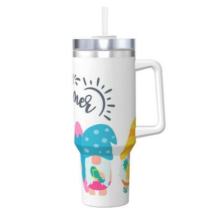 

KLL Gnomes Summer Print 40oz Stainless Steel Insulated Car Cup Coffee Mug with Spillproof Lid - Keep Your Drink Hot or Cold on the Go