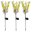 thumbnail image 1 of Flor artificial LED solar, lámpara decorativa impermeable para jardín, patio, lámpara de pie solar para césped (3 piezas) (flores de canola), 1 of 5
