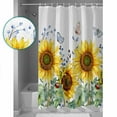 thumbnail image 3 of Shower Curtain, Watercolor Sunflower Butterfly Greenery Waterproof Shower Curtain Set with Hooks for Bathroom Showers,Stalls and Bathtubs,36x72In Bloom Floral, 3 of 7