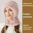 thumbnail image 6 of 3 in 1 Beanie Hat with Scarf and Mask for Women, Women's Outdoors Windproof Plush-Lined Warm Hat, 6 of 7