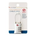 thumbnail image 4 of Protégé 3 Dial Combination Travel Flex Cable Luggage Lock, Zinc Alloy, TSA Approved, Silver, 4 of 6