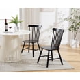 thumbnail image 5 of Dayalane Farmhouse Windsor Dining Chairs Set of 2, Solid Wood Spindle Back Dining Side Chairs, Mid-Century French Country Oak Kitchen Chairs for Dining Room Living Room Kitchen Restaurant, Black, 5 of 17