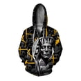 thumbnail image 4 of Sudadera con capucha y cremallera con estampado de flores de faraón para hombre, sudadera con estampado 3D de esqueleto de la muerte, sudaderas holgadas e informales, sudaderas con capucha de manga la, 4 of 5