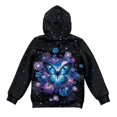 thumbnail image 5 of Pzuqiu Blue Butterfly Boy's Hooded Sweatshirts Unique Design Comfortable Long Sleeve Kids Warm Fleece Fall Outfits Fashion Clothing Casual Clothes for Boys 8-9, 5 of 7