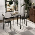 thumbnail image 4 of Danolapsi 3 Piece Dining Table Set for 2, Farmhouse Kitchen Table and Chair, Metal Frame Square Dining Room Table Set for Small Space, Apartment, Studio, 4 of 9
