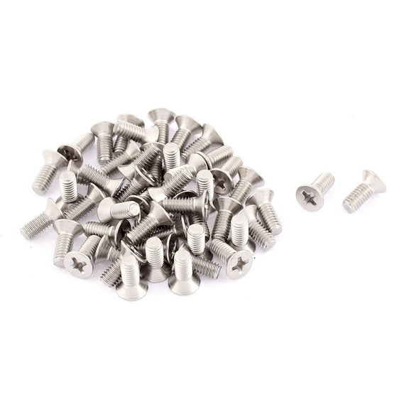 Unique Bargains M4 x 10mm  Flat Head Countersunk Bolts Screws Fasteners 50pcs