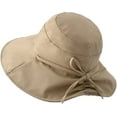 thumbnail image 5 of CoCopeaunts Bucket Hat Women Summer Drawstring UV Protection Big Brim Solid Color Fisherman Hat with Chin Strap Bow Beach Cap, 5 of 8