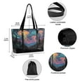 thumbnail image 2 of FORMRS Canvas Laptop Tote Bag for Women with 15.6" Computer Compartments Shoulder Handbag, Psychedelic Jellyfish, 2 of 7