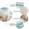 thumbnail image 3 of Summer Oceans Beaches Bathroom Shower Curtains with 12 Hooks Polyester Waterproof Shower Curtain for Stalls and Bathtubs Sea Waves Starfish Shells Coastal Decorative Bathroom Curtain 60x72 Inches, 3 of 9