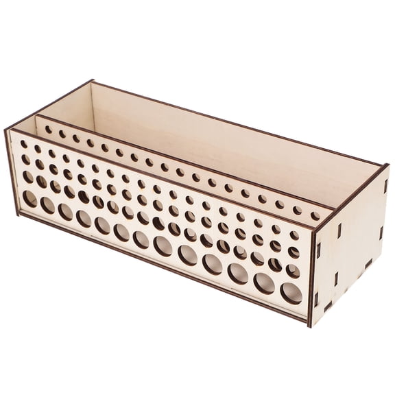 BEADCEST 1Pcs Wooden Paint Tube Holder Clear Pen Organizer for Markers and Colored Pencils in Office Use