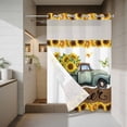 thumbnail image 4 of Summer Truck Sunflower No Hook Shower Curtain with Snap in Liner Country Farm Yellow Flower Leaf Butterfly Waterproof Bathroom Shower Curtain with See Through Top Window for Bathtub 60" x 72", 4 of 9