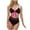 Watermelon Red, variant on Wyobmus Women's Swimsuit High Waisted 2 Piece Bikini Set Spaghetti Strap Bow Contrast Trim Bathing Suit Beach Swimwear Black