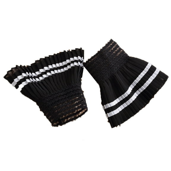 LoudSung False Sleeves Wrist Cuffs Floral Ruffle Layered Lace Cuff Detachable Fake Sleeves for Women Girls