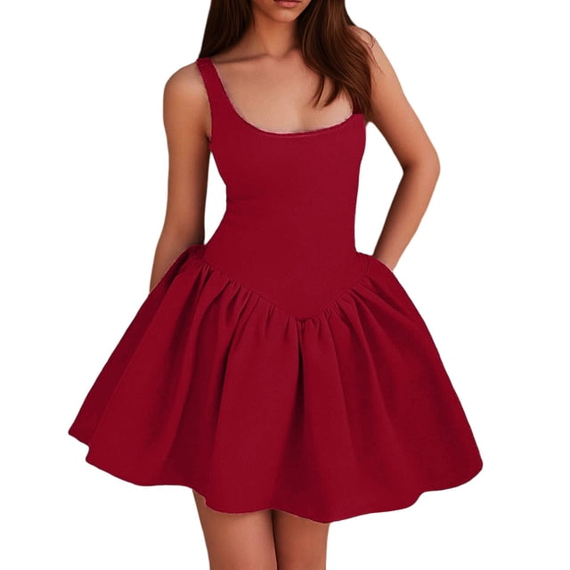 Vestido corto sin mangas informal para mujer - Estilo chaleco para fiestas/citas - Ligero, lavable a máquina, ideal para las vacaciones de verano