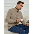 thumbnail image 4 of Pullover Sweaters for Men Quarter-Zip Long Sleeve Solid Casual Knit, 4 of 7