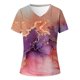 thumbnail image 4 of ICHUANYI Clearance Women's Fashion Printing Casual V-neck Short Sleeve Loose T-shirt Tops(Red, M) ICHUANYI WER2023081403561, 4 of 4