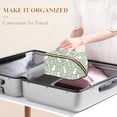 thumbnail image 3 of FORMRS Makeup Bag Travel Cosmetic Organizer for Women Fold Flat Zipper Pouch with Handle, Green Floral Cat Pattern, 3 of 8