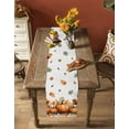 thumbnail image 5 of ERUNPONLY Orange Pumpkin Fall Table Runner - 108 Inch Long Thanksgiving Maple Leave Autumn Cotton and Linen Blended Dress Scarves Farmhouse Table Runner for Kitchen Dining, Coffee Table, 13"x108", 5 of 8
