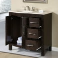 thumbnail image 4 of HYP-0912-CM-UWC-36-L Kimberly 36" Single Left Sink Cabinet with 3 Drawers  2 Doors  Cream Marfil Marble Top and Undermount White Ceramic Sink (3 Holes) in Dark Brown Finish, 4 of 5