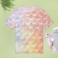 thumbnail image 4 of Mermaid Fish Scales Women's Short Sleeve T-Shirt Crew Neck Casual Summer Trendy Loose Fit Tops, 4 of 6