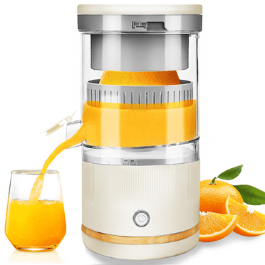 Electric Citrus Juicer, Rechargeable Juicer Machine with USB Cable, Press Button, Automatic Orange Lime Lemon Grapefruit Squeezer, Easy to Clean Portable Juicer 600ml