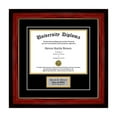 thumbnail image 1 of Personalized Single Diploma Frame with Double Matting for 10" x 8" Tall Diploma with Mahogany with Gold Lip 2" Frame, 1 of 6