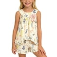 thumbnail image 2 of Edvintorg Girls Two Piece Outfits Summer Lightweight Crew Neck Sleeveless Casual Loose Fit Tank Top and Short Size 0-10, 2 of 6