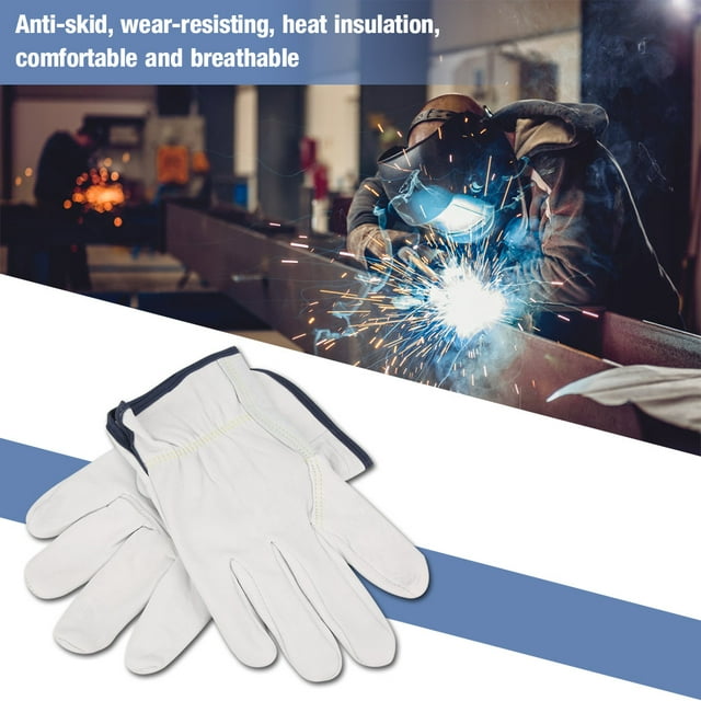 Fire Resistant Gloves, Wear Resisting Breathable Soft Sheepskin 1 Pair Light Welding Gloves For Welding Cutting For Carrying